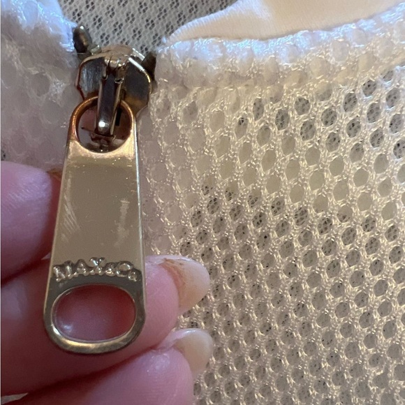 EUROPEAN FASHION: MAX AND CO White Mesh Bomber Jacket - Picture 7 of 9